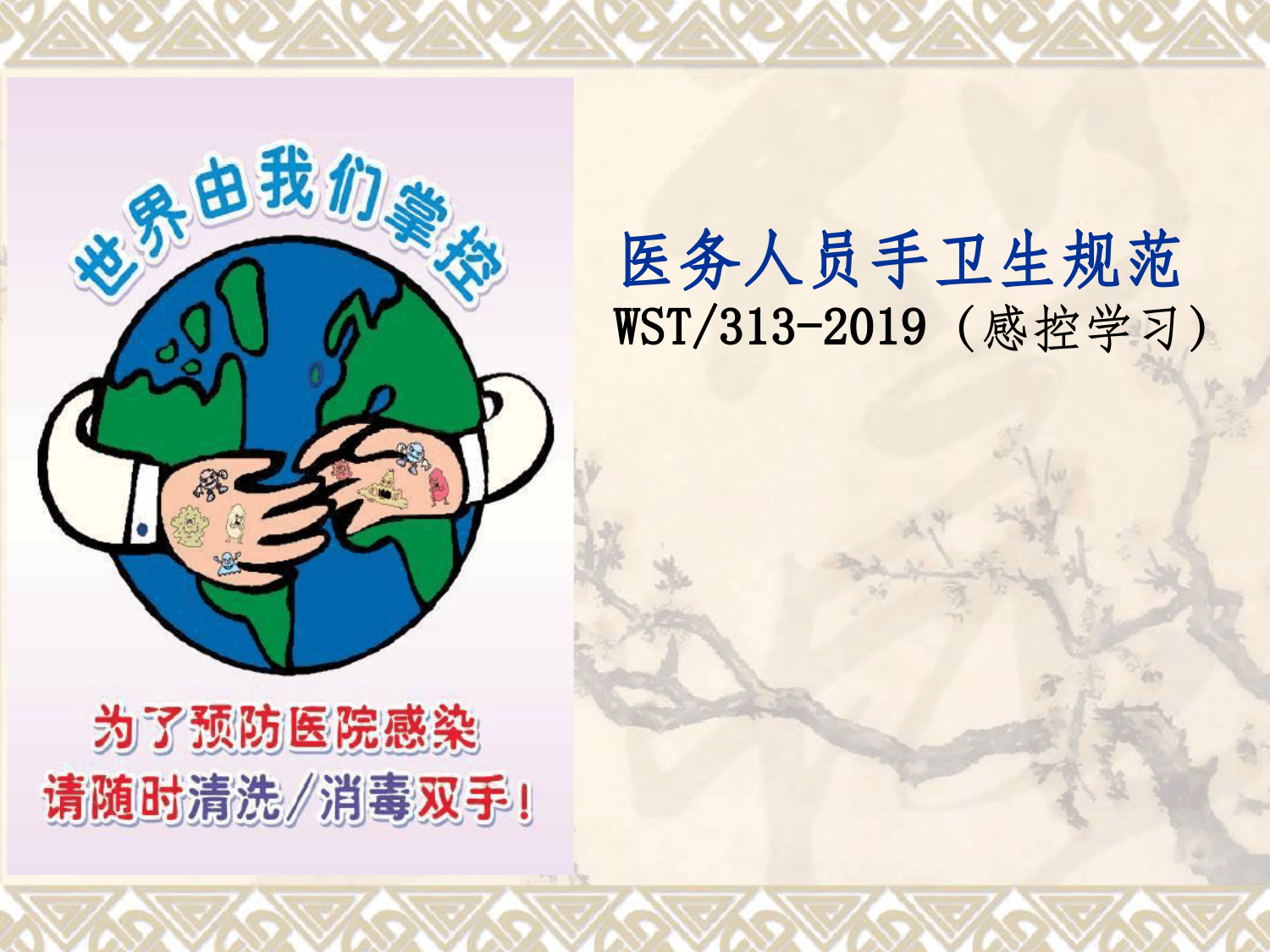 医务人员手卫生规范WST—313-2019(感控学习)