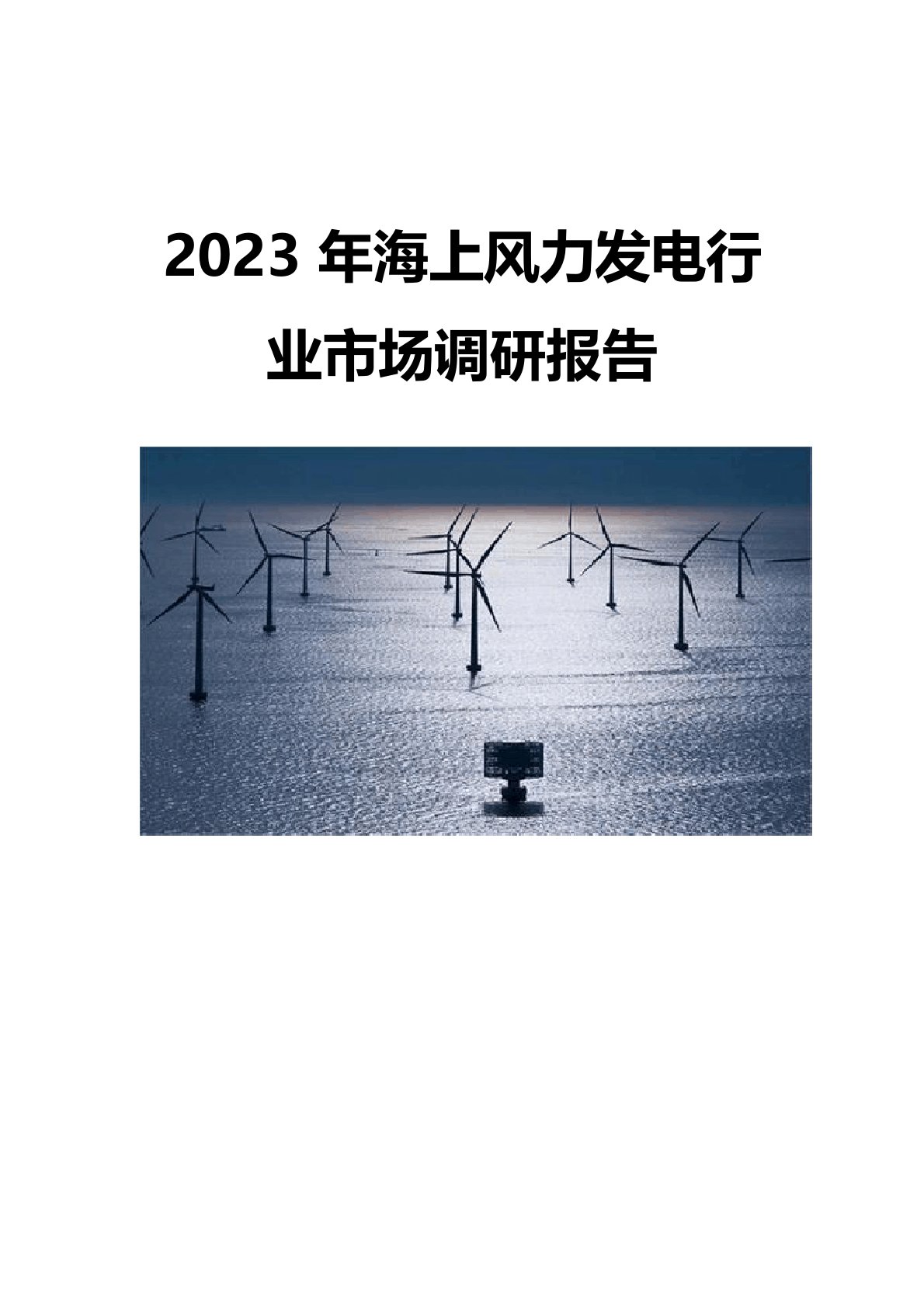 2023年海上风力发电行业市场调研报告