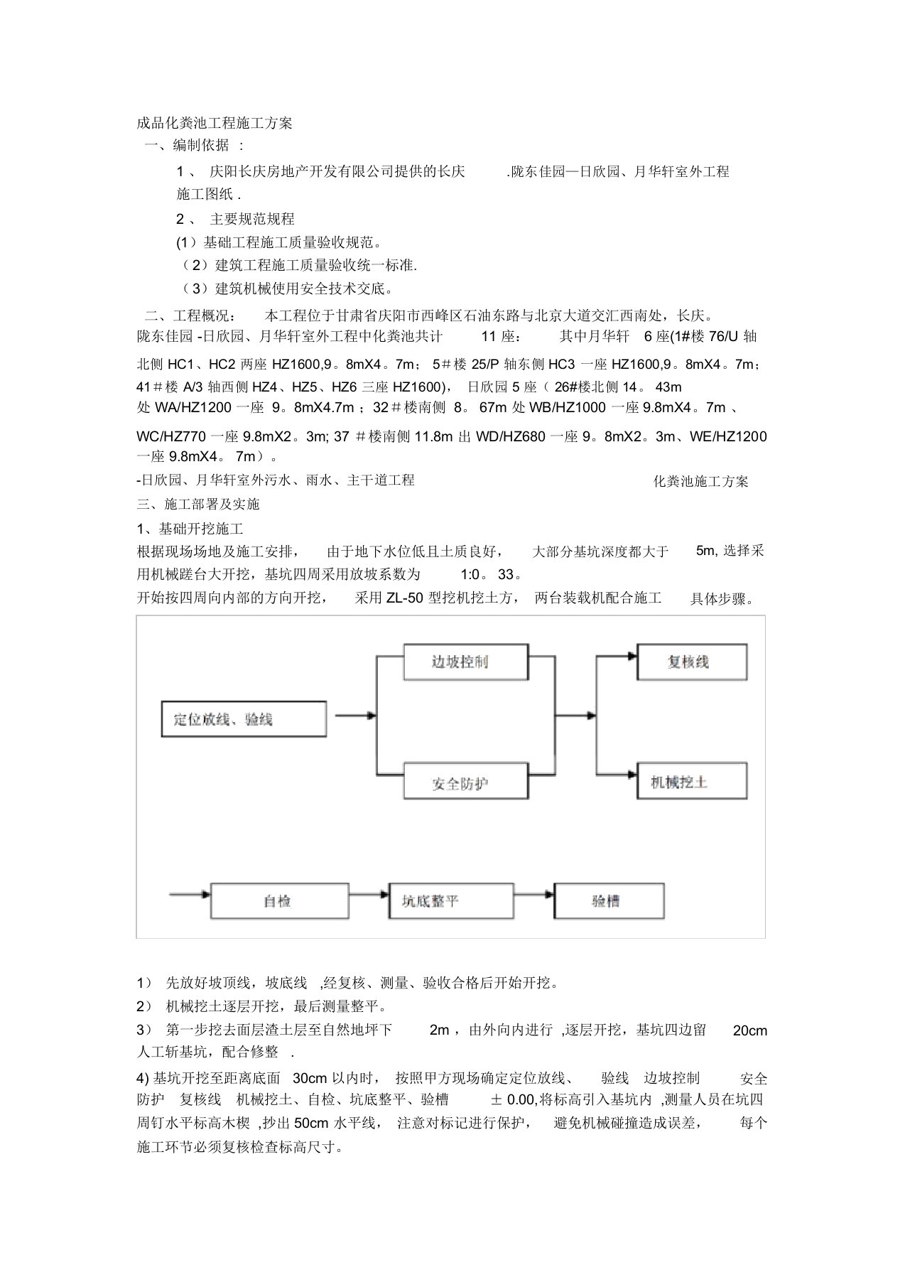 成品化粪池工程施工方案