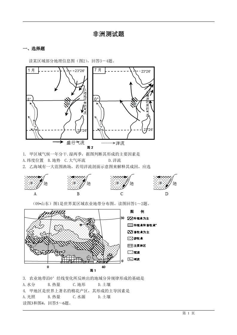 2001-2017历年高考真题高清汇编之非洲