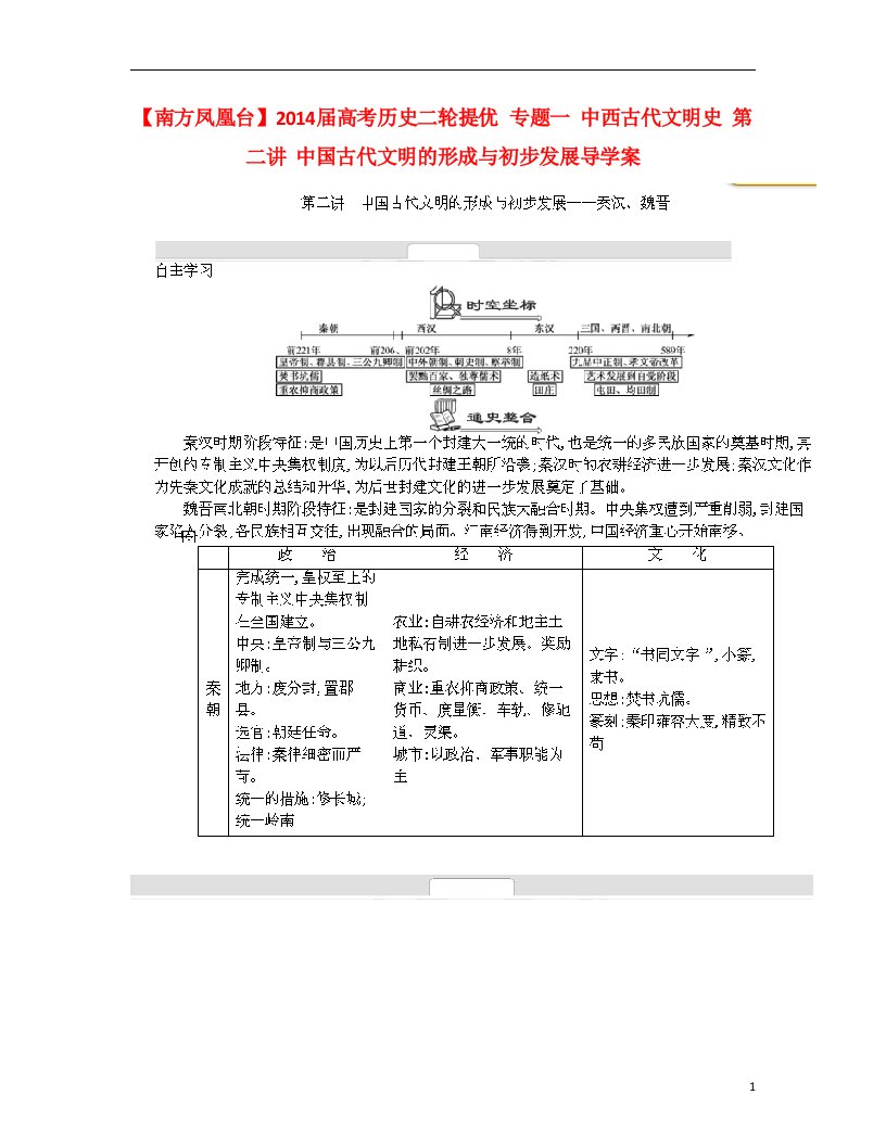 高考历史二轮提优