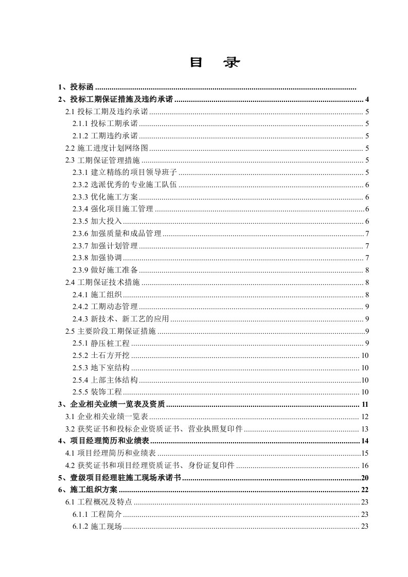 施工组织-某工程技术标书