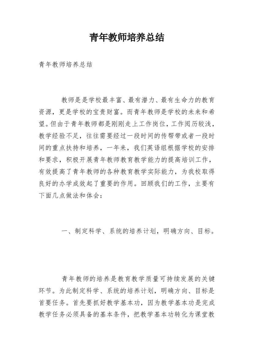 青年教师培养总结_2