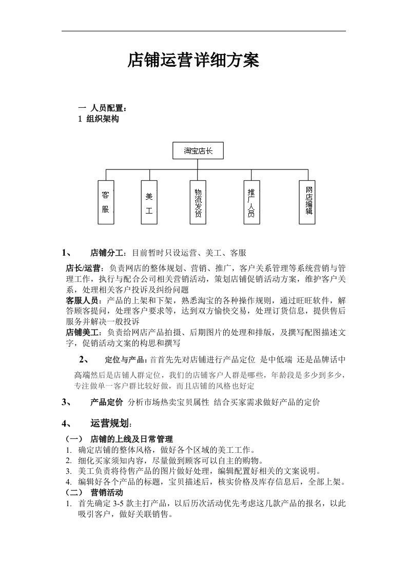 店铺运营详细方案doc