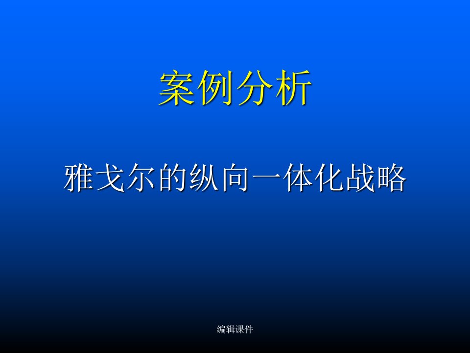 案例分析——雅戈尔一体化发展战略1