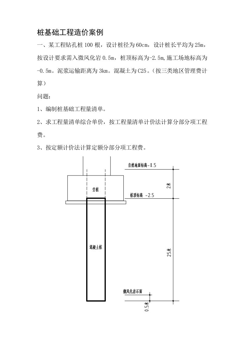 桩基础工程造价案例