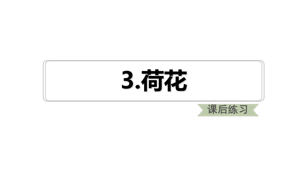 三年级语文下册习题课件-3.荷花