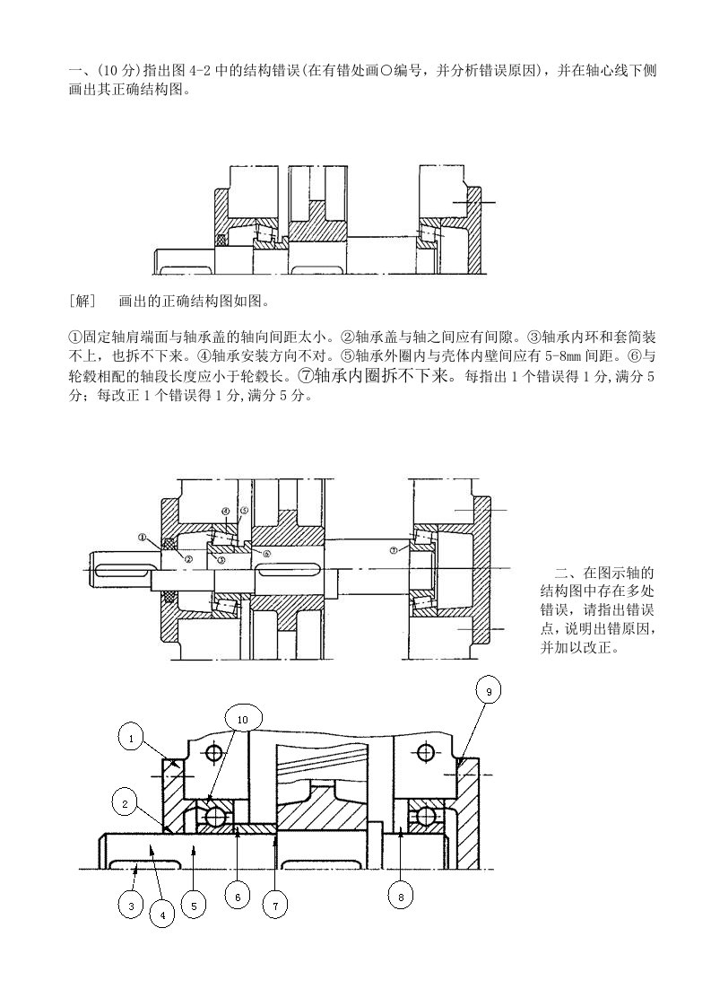 机械设计考试改错题汇总