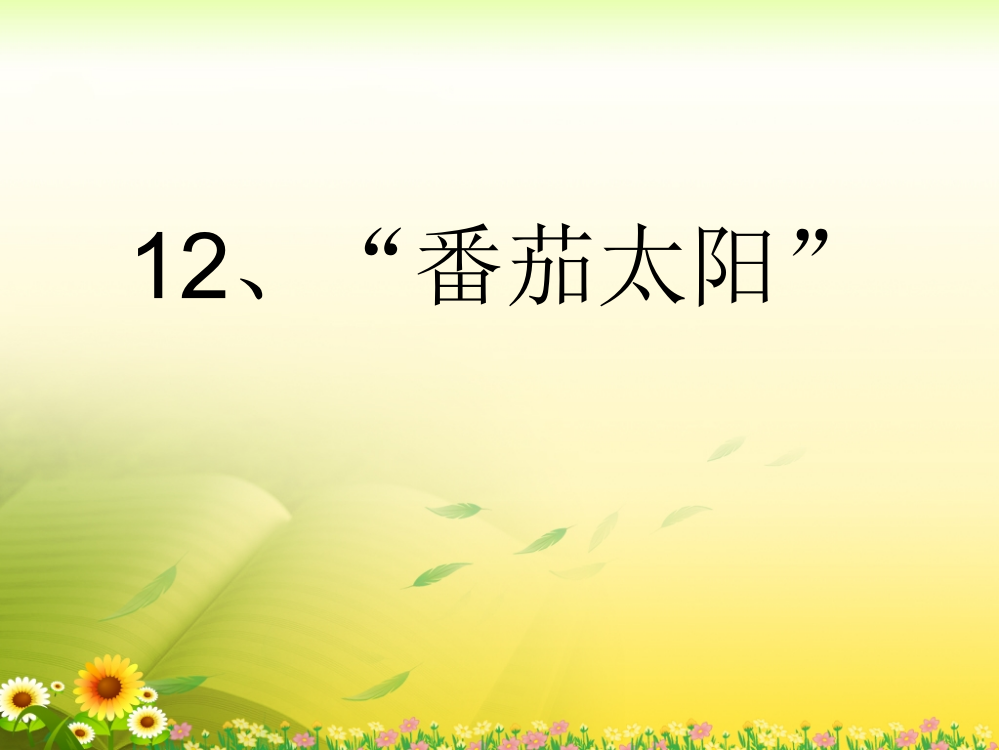 番茄太阳教学市公开课一等奖市赛课金奖课件