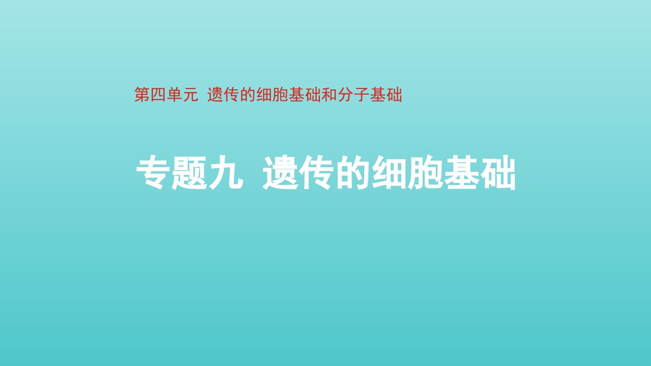 通用版2022届高考生物一轮复习专题九遗传的细胞基次件