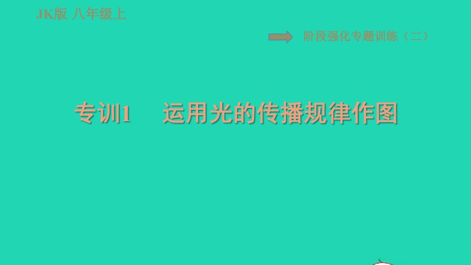 2021秋八年级物理上册第4章在光的世界里阶段强化专题训练二专训1运用光的传播规律作图习题课件新版教科版