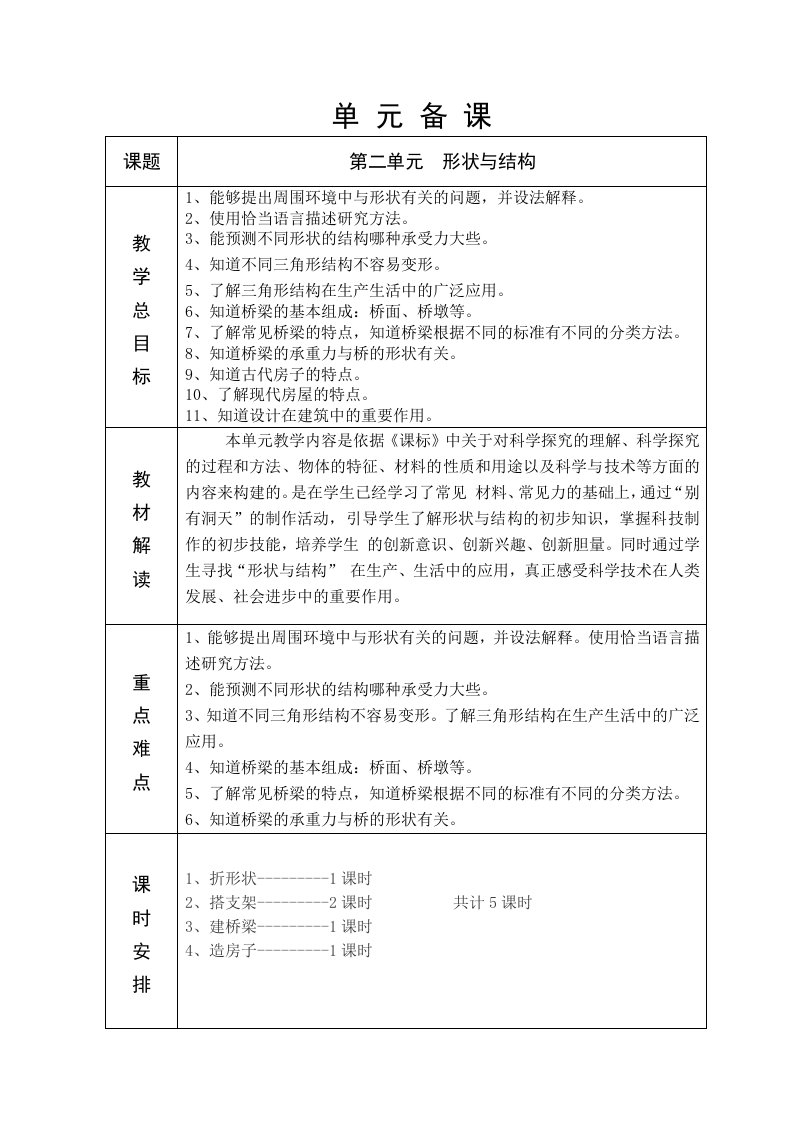 苏教版六年制五年级科学下册2单元