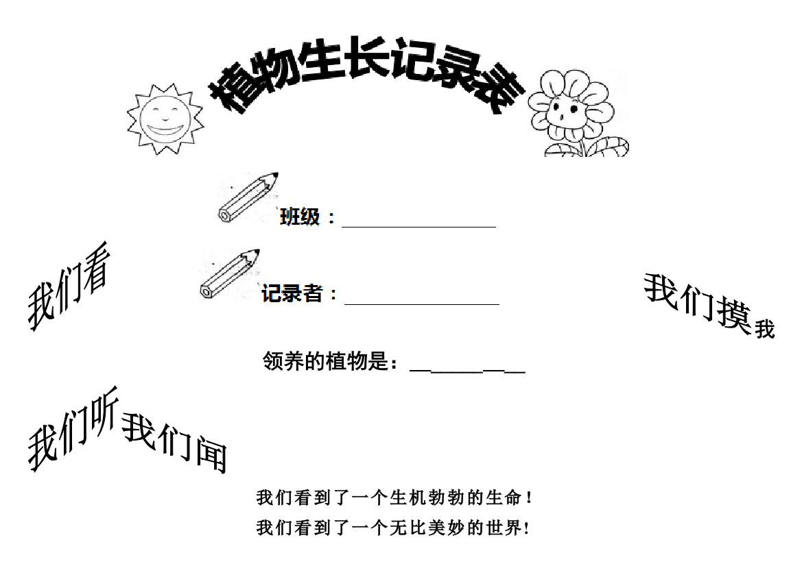 小学植物生长观察记录表可编辑范本