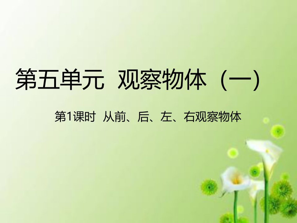 人教版小学数学二年级上册：5.1从前、后、左、右观察物体ppt课件