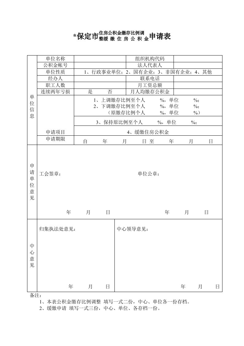 保定市住房公积金缴存比例调整缓