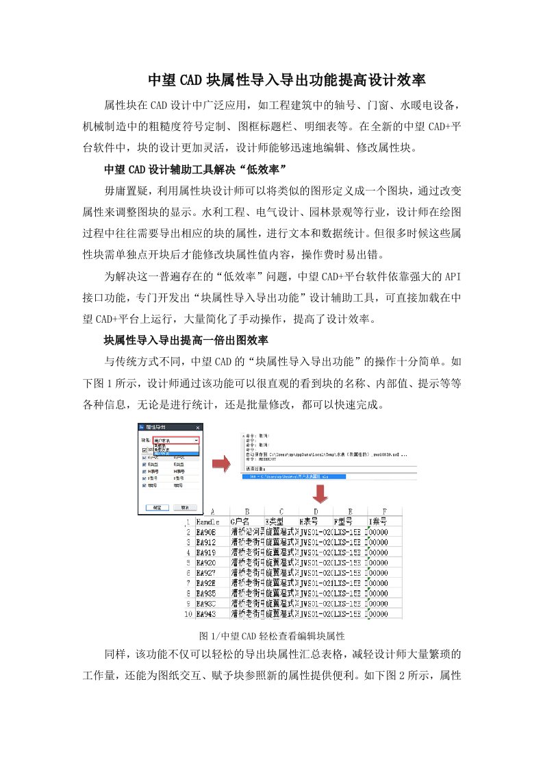 中望CAD块属性导入导出功能提高设计效率