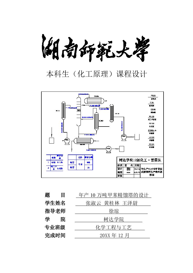 能源化工-化工原理课程设计副本1