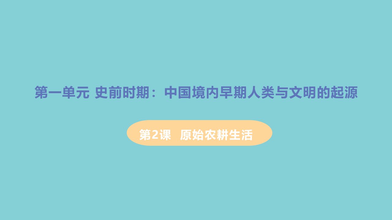 七年级历史上册第一单元中史前时期：中国境内早期人类与文明的起源第2课原始农耕生活教学课件新人教版