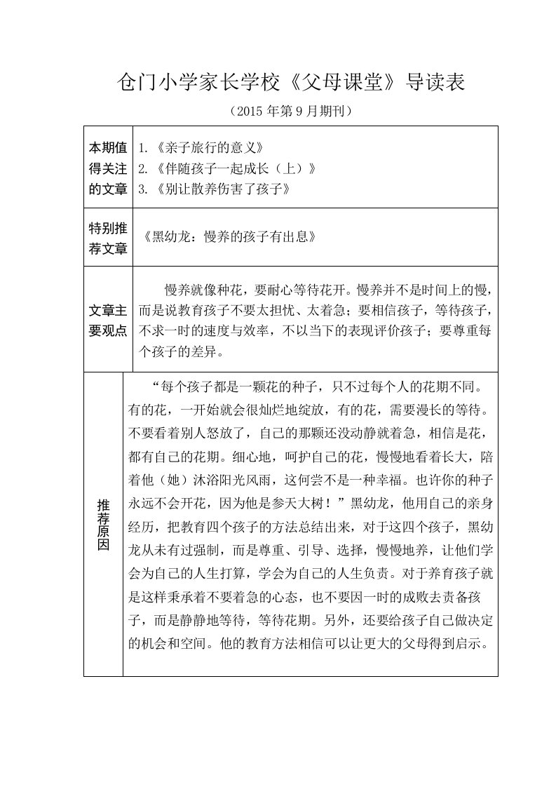 20159父母课堂导读表