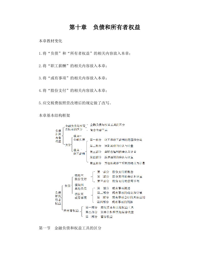 金融负债和权益工具的区分