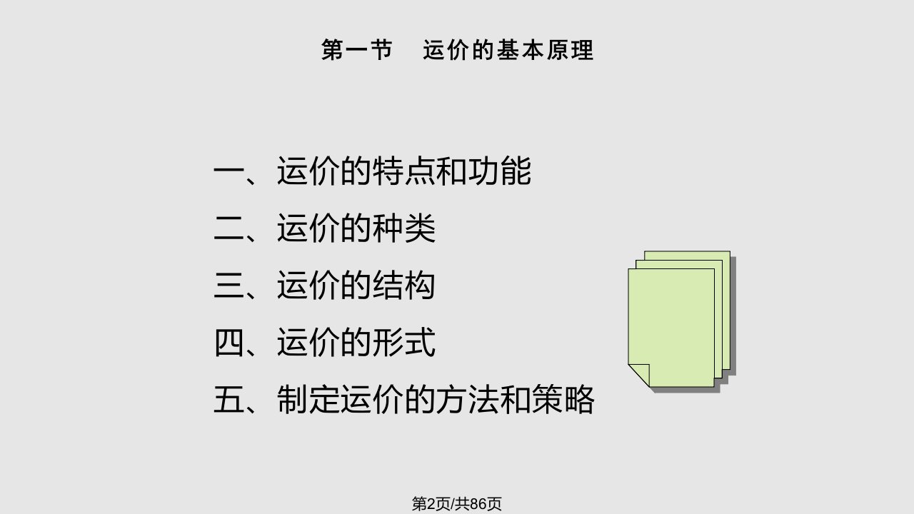 运输费用学习