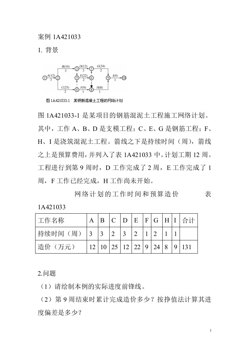 2009年一级建造师《建筑工程管理与实务》案例分析题库（附答案）