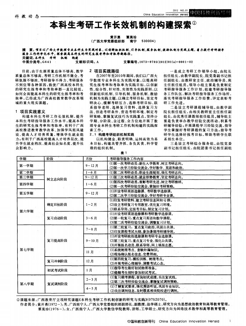 《本科生考研工作长效机制的构建探索》