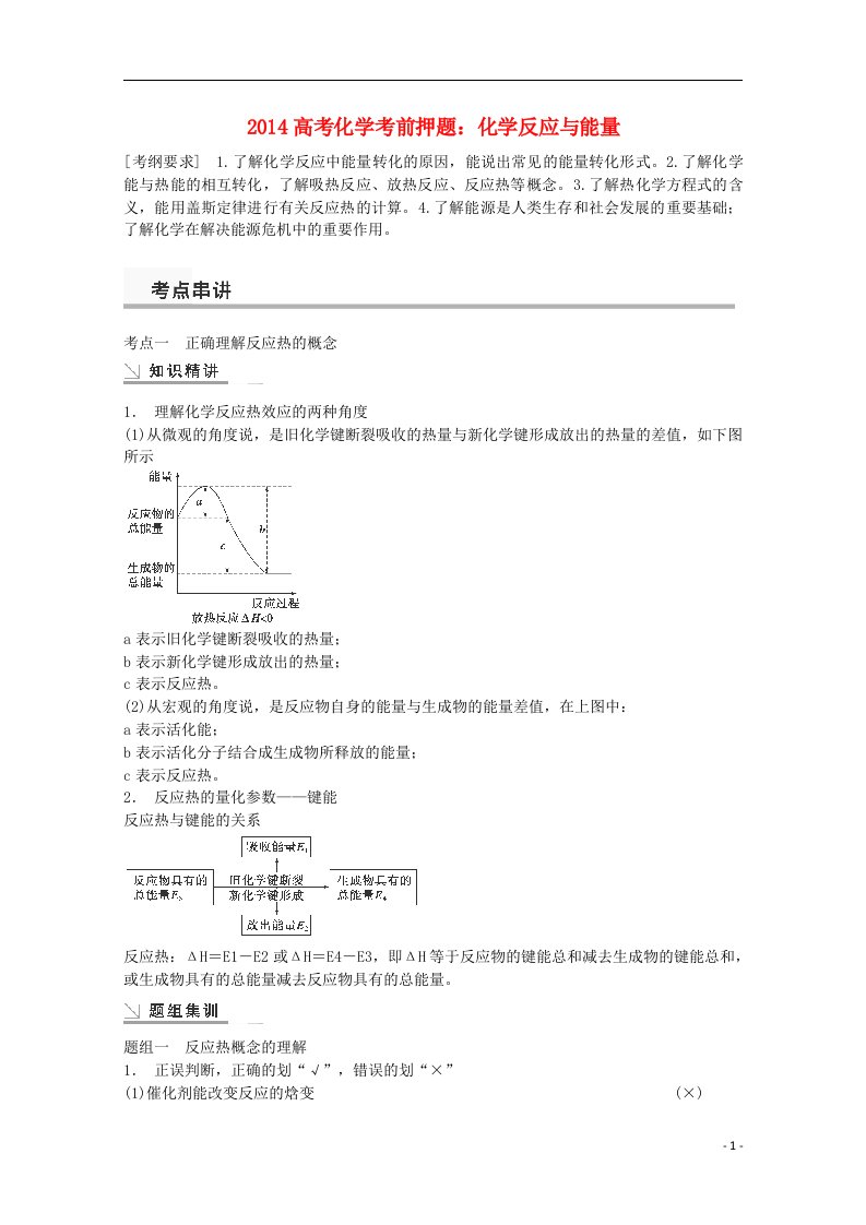 高考化学考前押题