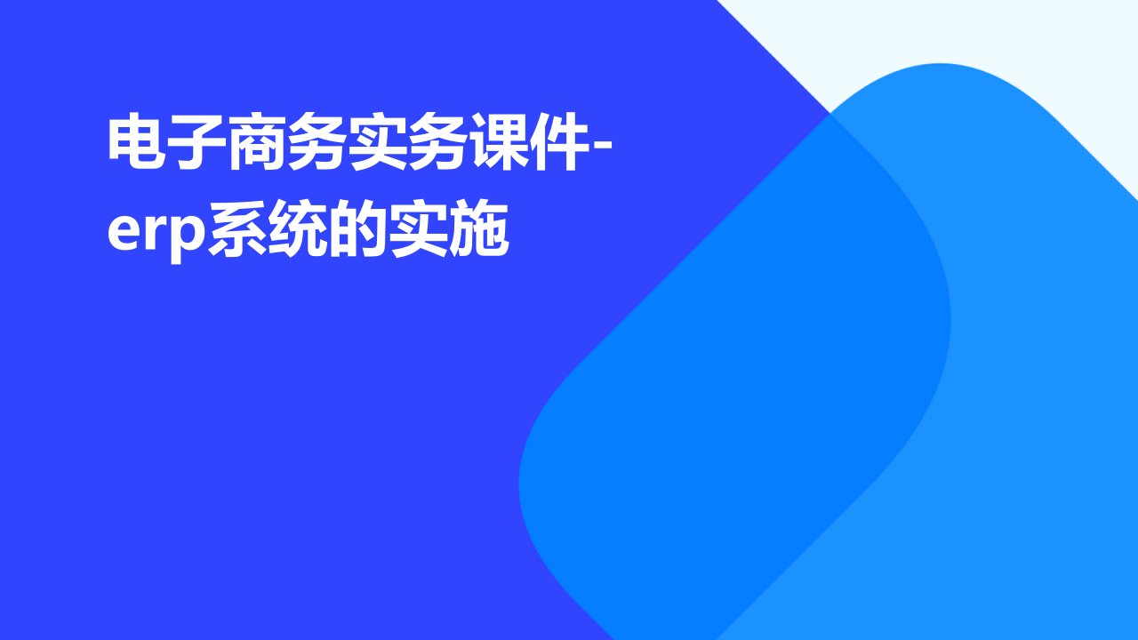 电子商务实务课件-ERP系统的实施