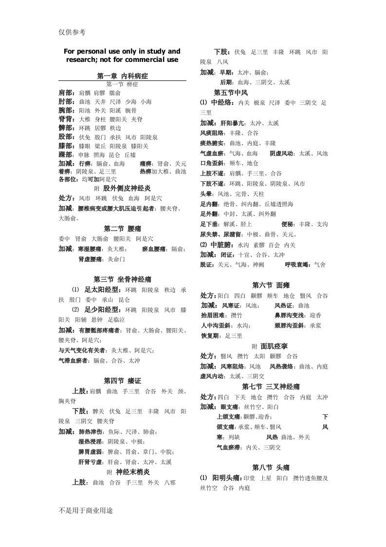 针灸治疗学精华