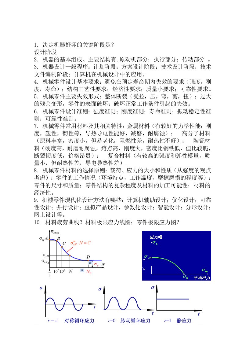 机械设计期末考试重点