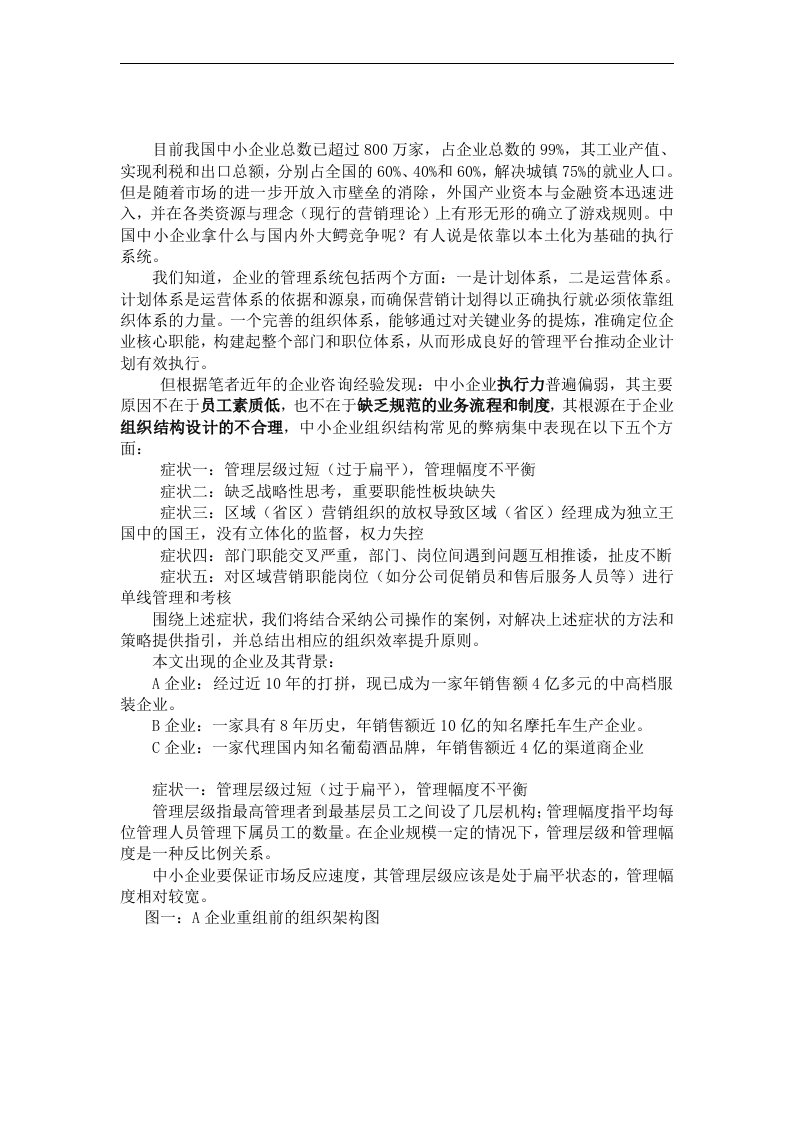 中小企业组织结构设计