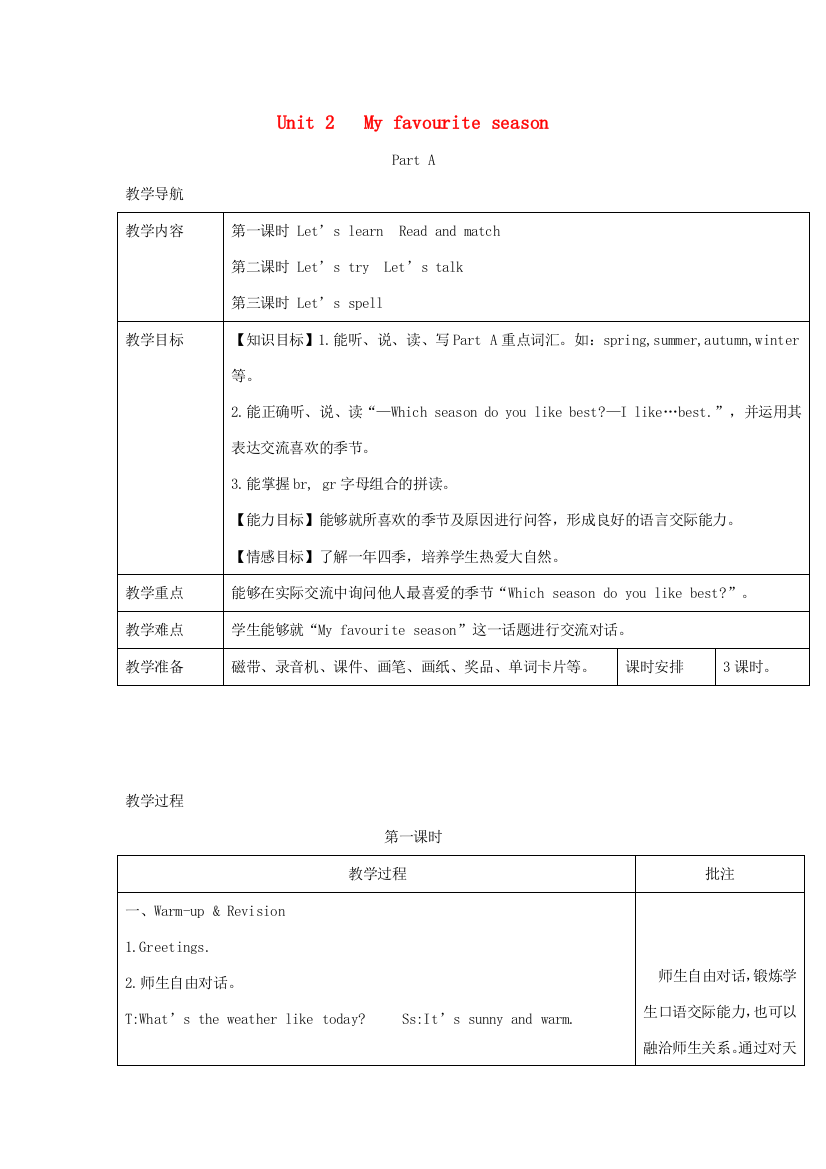 春五年级英语下册