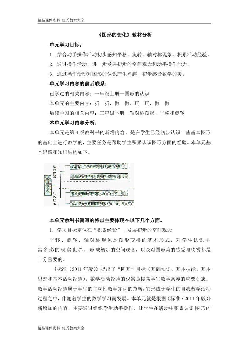 【精品教案】《图形的变化》教材分析