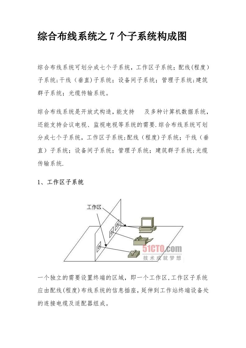 综合布线系统之7个子系统构成图