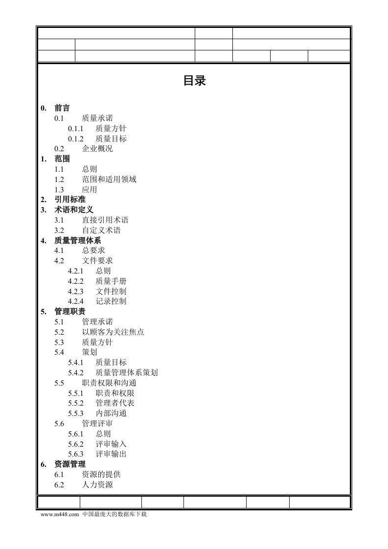 中国建筑公司质量手册（DOC34）-质量手册