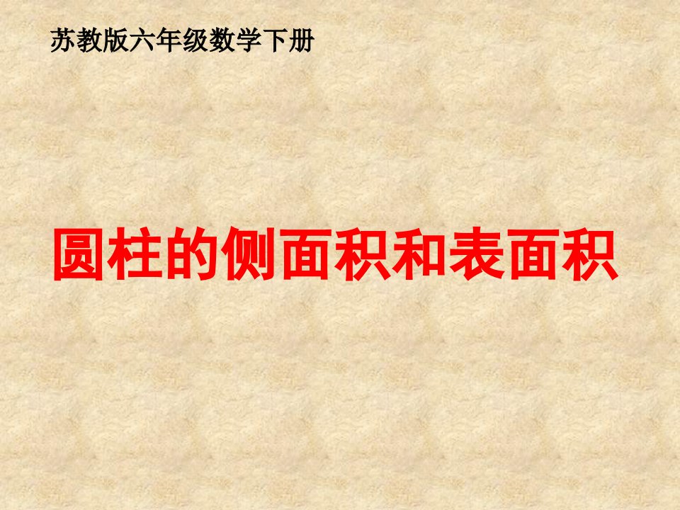 苏教版六年级下册数学《圆柱的侧面积和表面积》