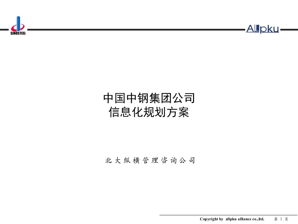 中国中钢集团公司信息化规划方案(PPT