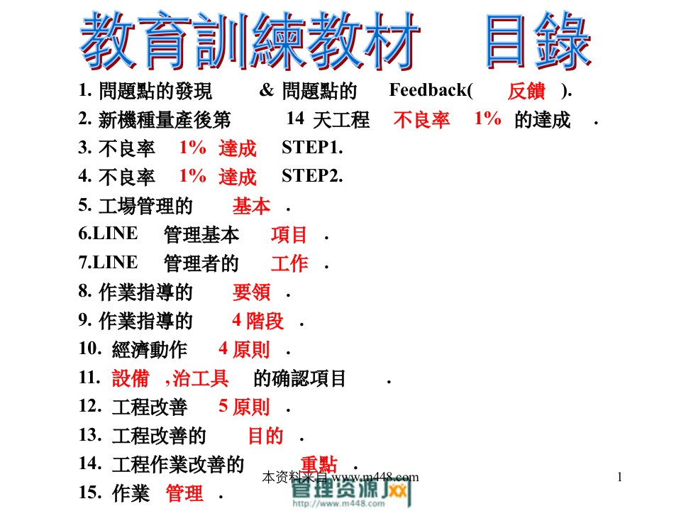 《某台企质量管理和现场管理培训课程教材》(51页)-品质管理