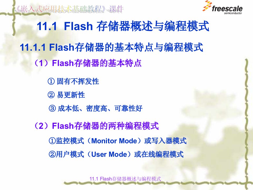 Flash存储器概述与编程模式