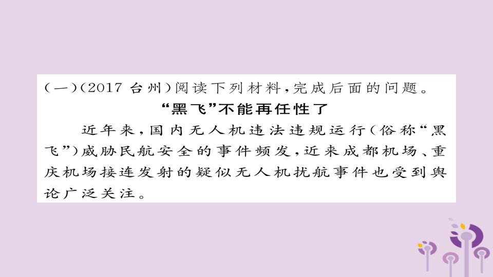 秋九年级语文上册专题九非连续性文本阅读习题课件新人教版