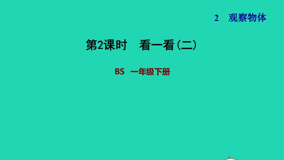 2022一年级数学下册第2单元观察物体第2课时看一看二习题课件北师大版