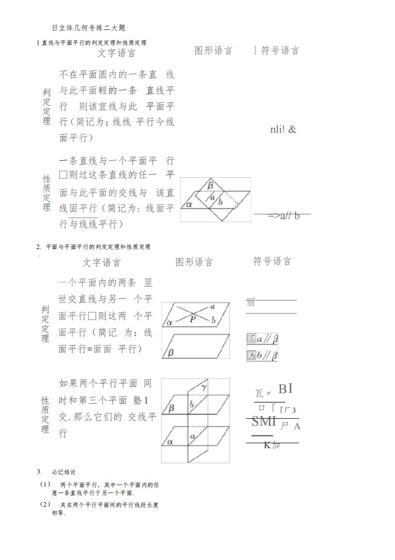 高二数学立体几何专练二大题