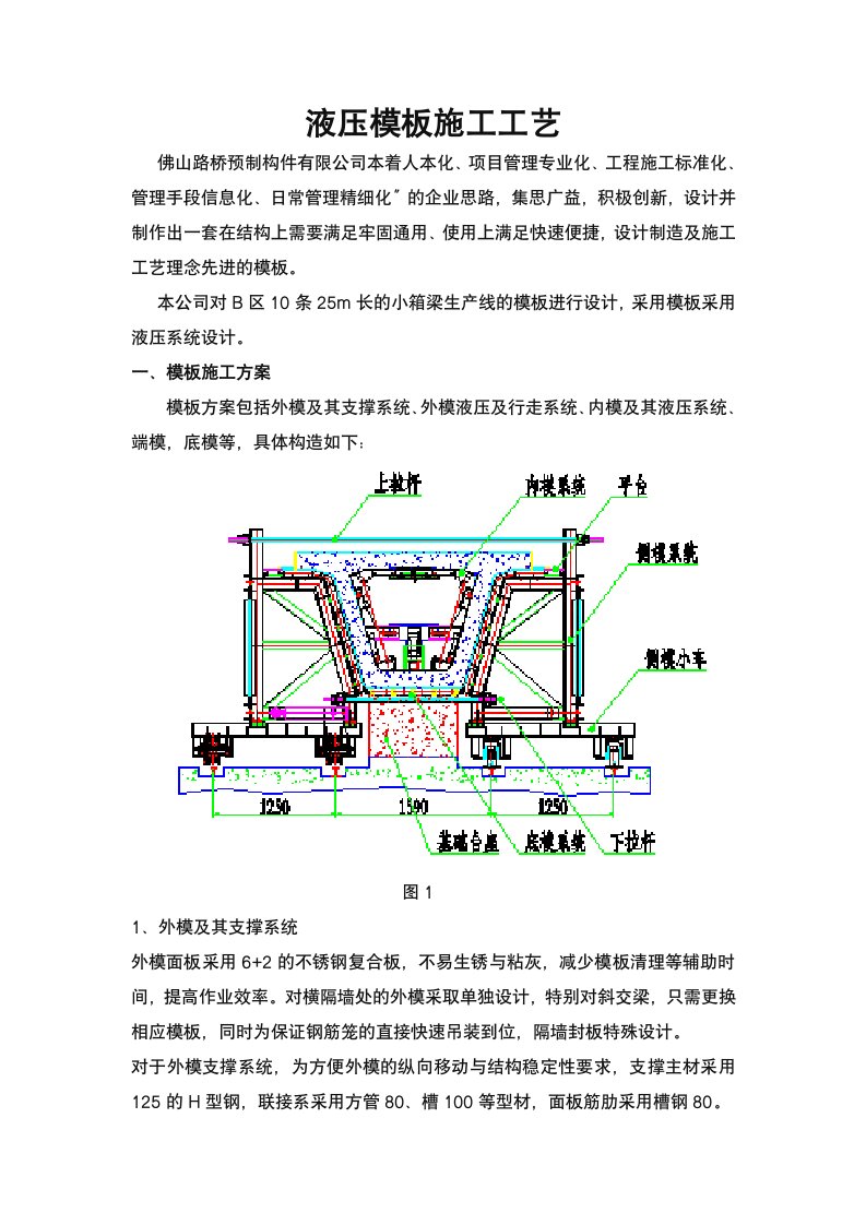 液压模板施工工艺