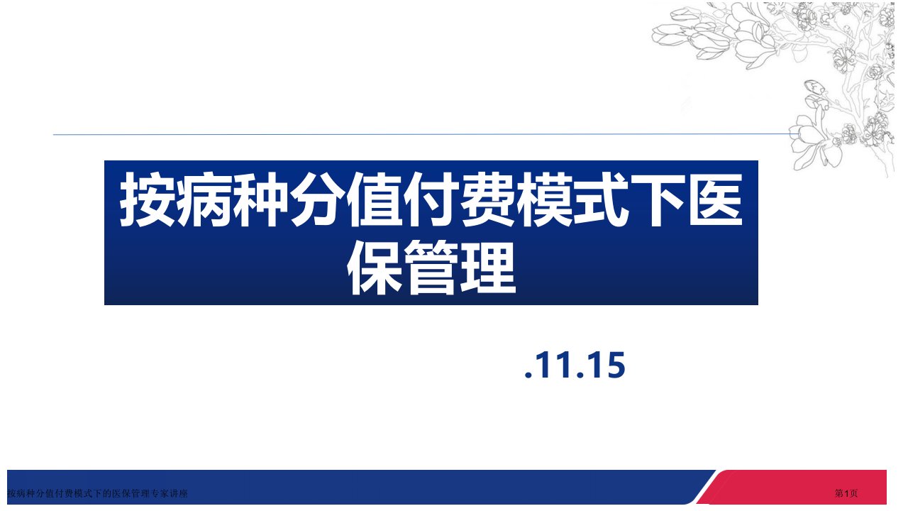 按病种分值付费模式下的医保管理课件PPT