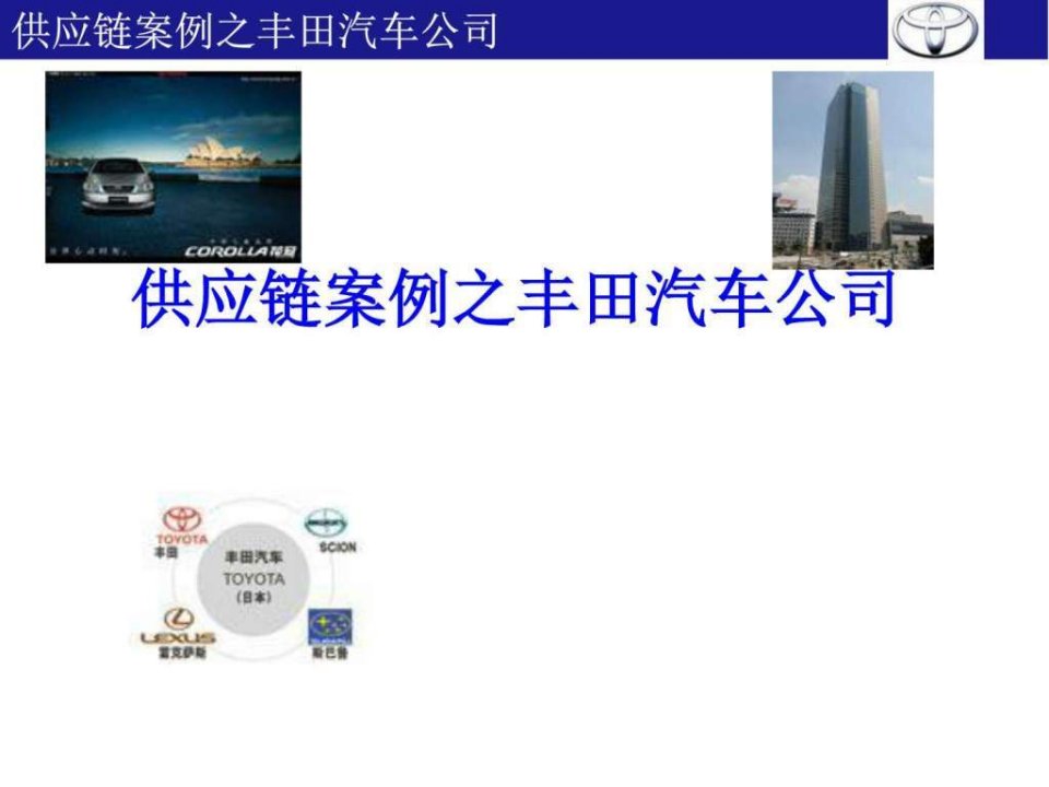 丰田汽车供应链管理方案.ppt