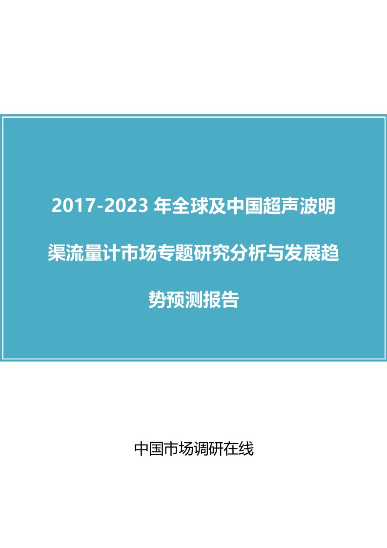 中国超声波明渠流量计市场分析报告