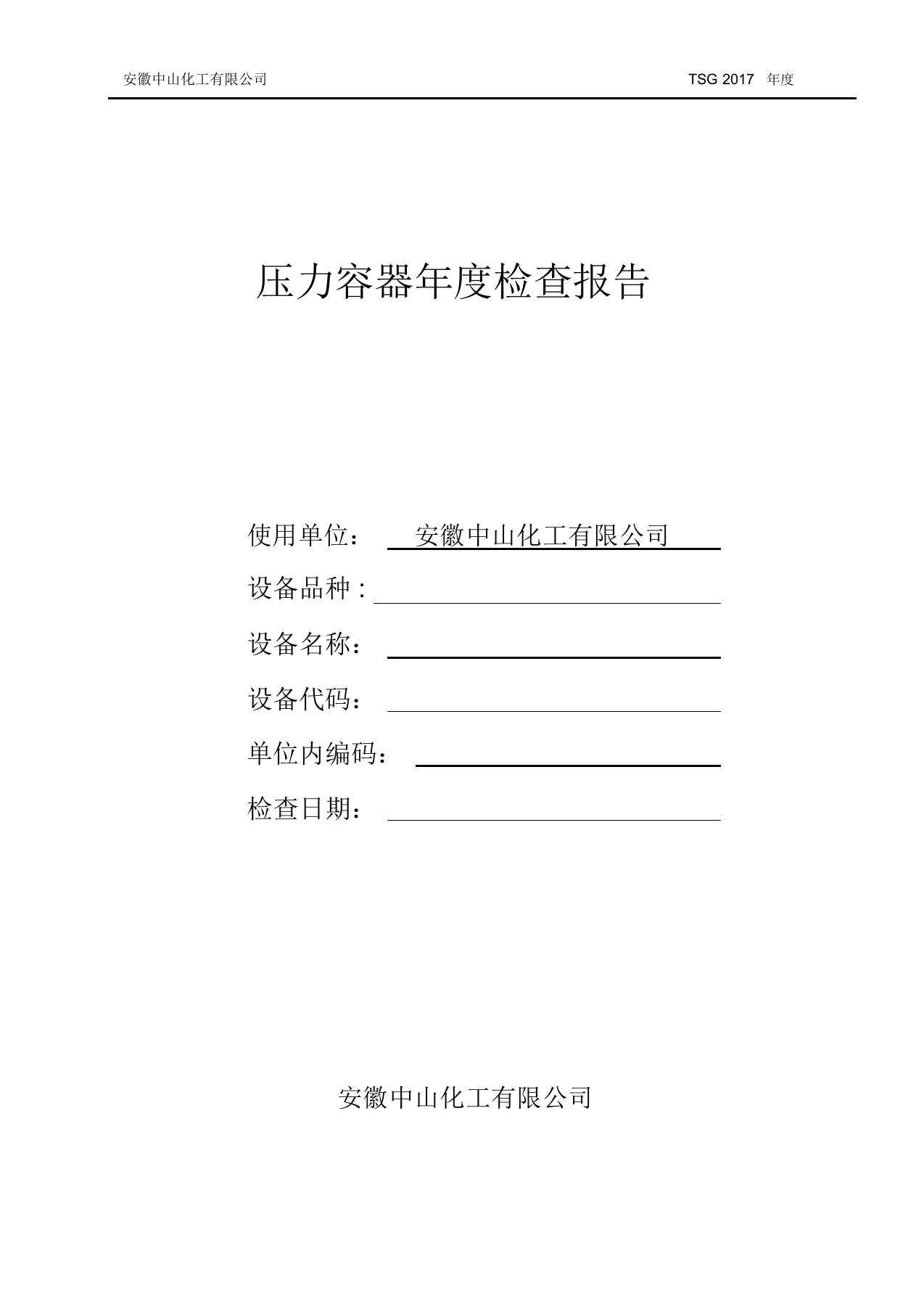 特种设备年度检查报告