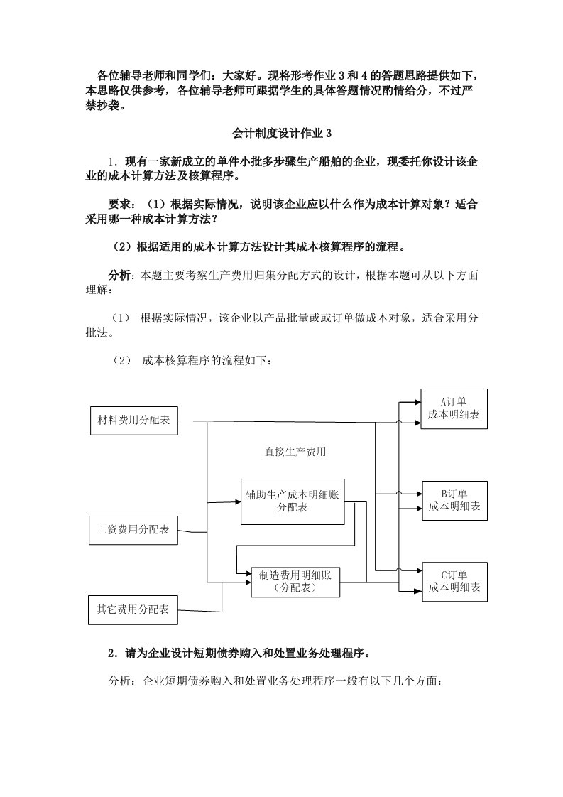 会计制度设计形成性考核册作业及答案