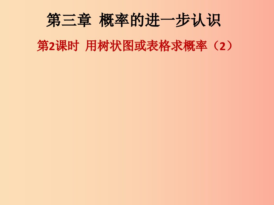 2019年秋九年级数学上册第3章概率的进一步认识第2课时用树状图或表格求概率2课后作业习题北师大版